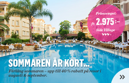 Rabatt på resor i augusti & september